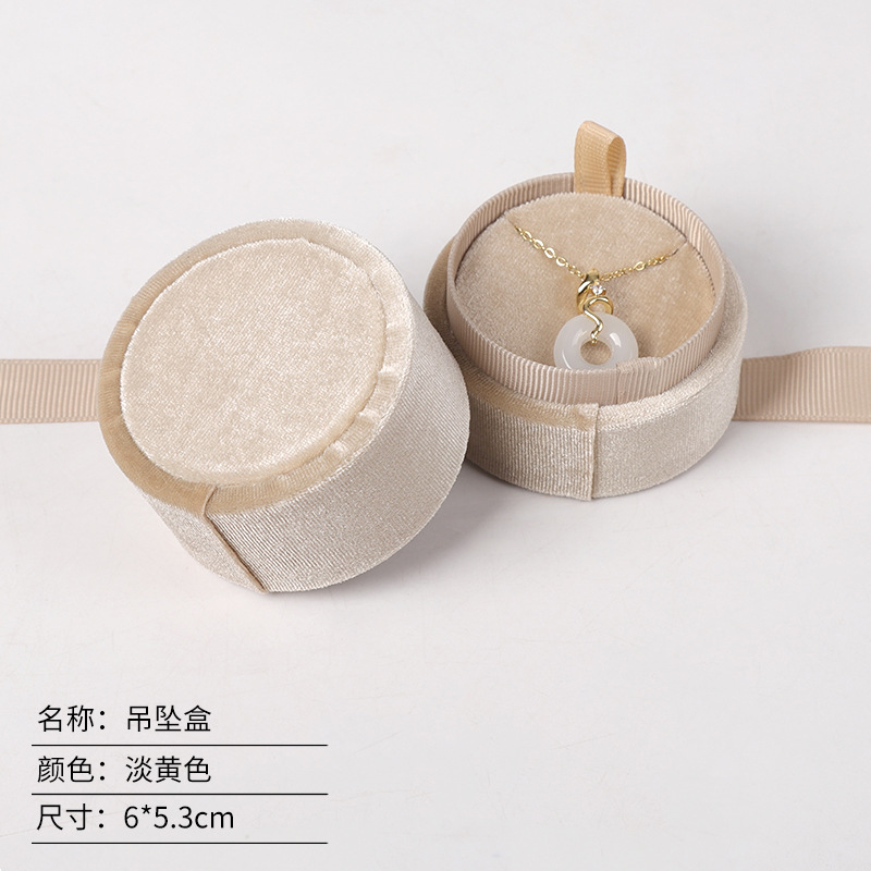 Caja de embalaje de joyas de anillo de terciopelo en forma de corazón redondo caja de joyas de terciopelo coreano caja de joyas de terciopelo Tiandi cubierta caja de joyas de cinta image 12