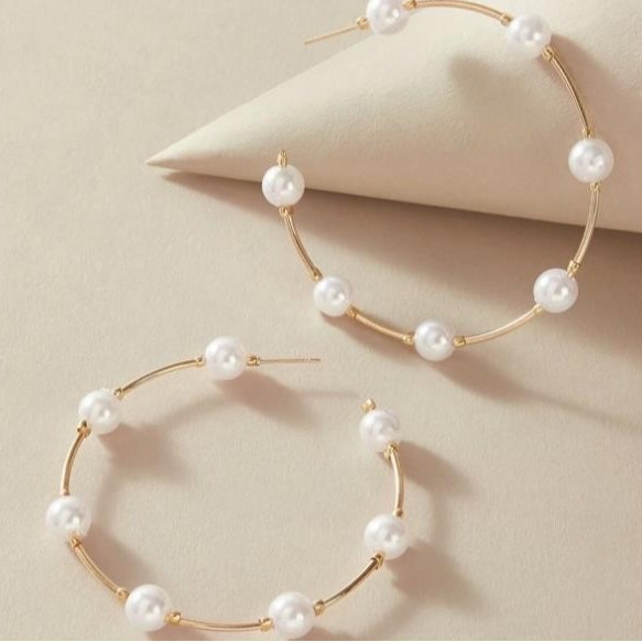 fashionable creative retro large earrings from pearl