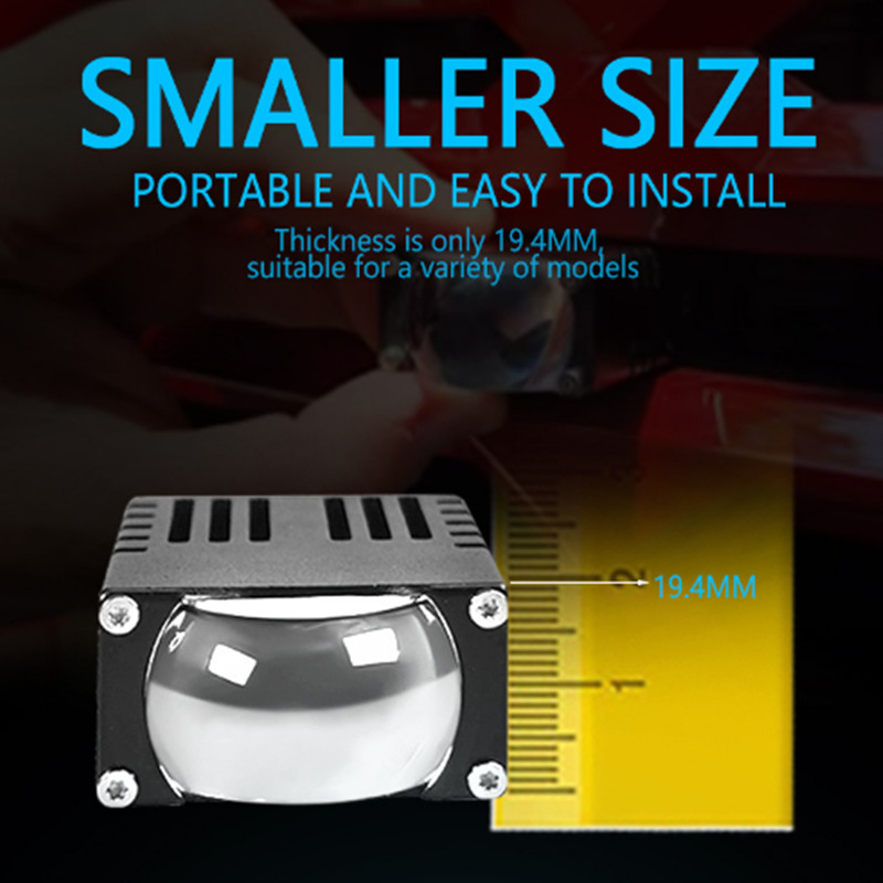 28W mini matriz láser faro blanco amarillo LED lente dual para motocicleta GM