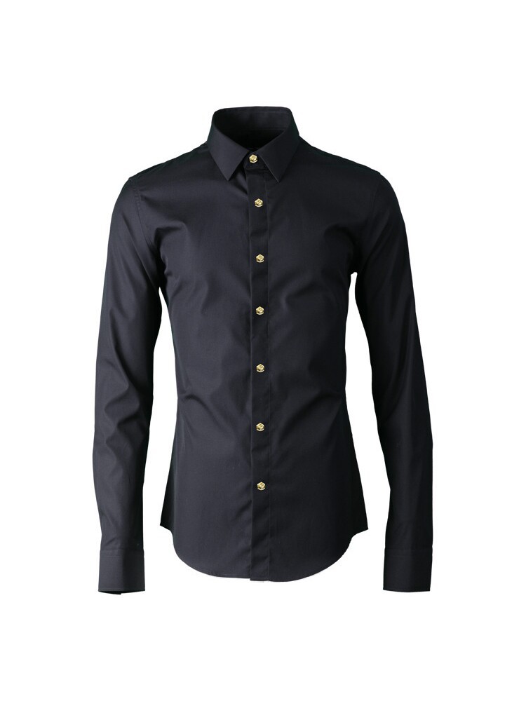 Fashionable solid color shirt, slim fit
