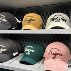 MLB帽子韩国字母款男女学院风情侣款NY棒球帽可调节简约百搭鸭舌