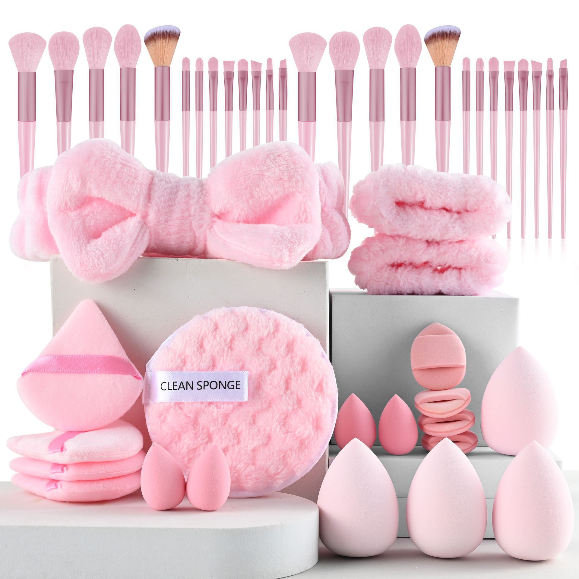 Transfronterizo 48 piezas 20PC herramientas de maquillaje conjunto de huevo pulgar polvo de maquillaje correa de cabello gran combinación cepillo de maquillaje polvo de polvo de maquillaje