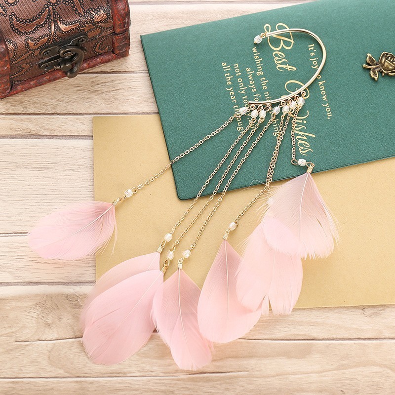 Bohemian Long Feather Tassel Earrings For Women Exaggerated Style_voghion.com