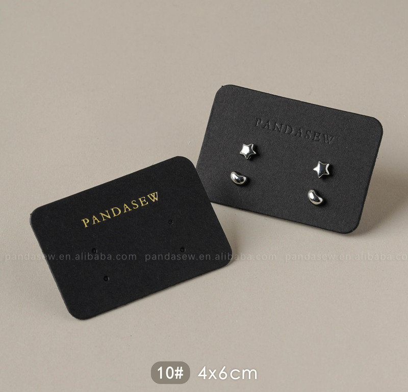 Pandasew 印制logo简约厚克重黑白卡纸耳环吊坠项链收纳|undefined