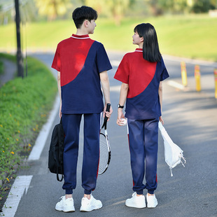 A large number of in stock real shot sweethearts outfit summer clothing students suit class clothing short-sleeved shirt academic style sports suit