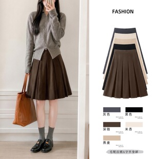 ��ɫ��ë�ض�ȹŮ2026�ﶬ�¿����ȹ����a�ְ�ȹ������ް���ȹ