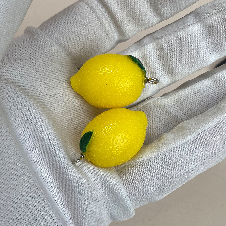 Large Lemon Resin Three-dimensional Fruits and Vegetables Creative Earrings Earrings Mobile Phone Keychain Bag Pendant Jewelry Accessories Large Lemon Resin Three-dimensional Fruits and Vegetables Creative Earrings Earrings Mobile Phone Keychain Bag Pendant Jewelry Accessories