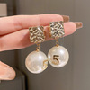 Silver needle, crystal, design retro earrings from pearl with tassels, internet celebrity, trend of season