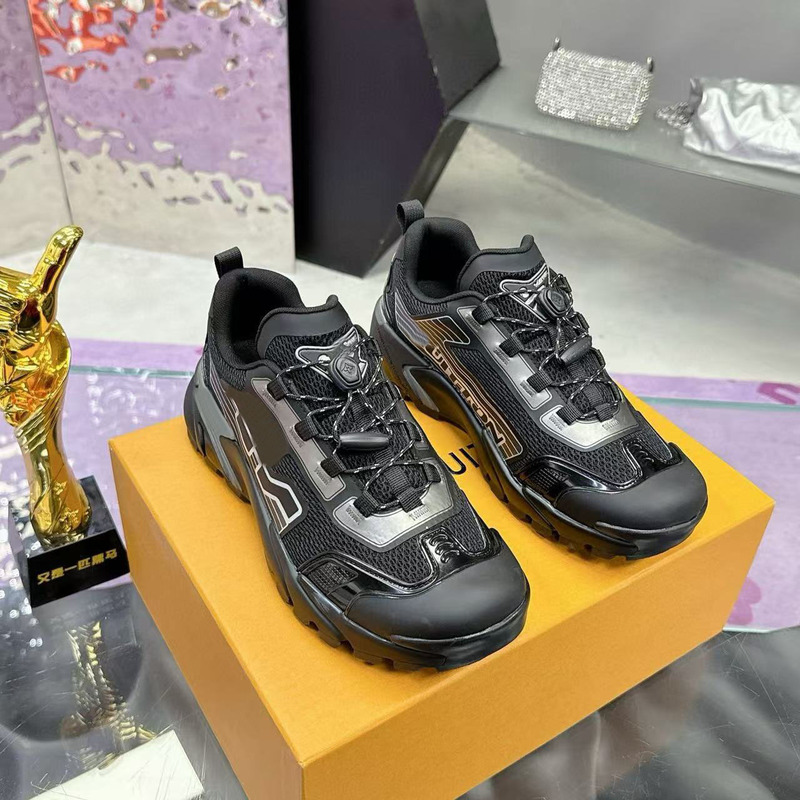 2025 New European Station Genuine Leather Mesh Stitching Torre Shoes Four Seasons Casual Board Shoes Thick Sole Increased Sports Men's Shoes