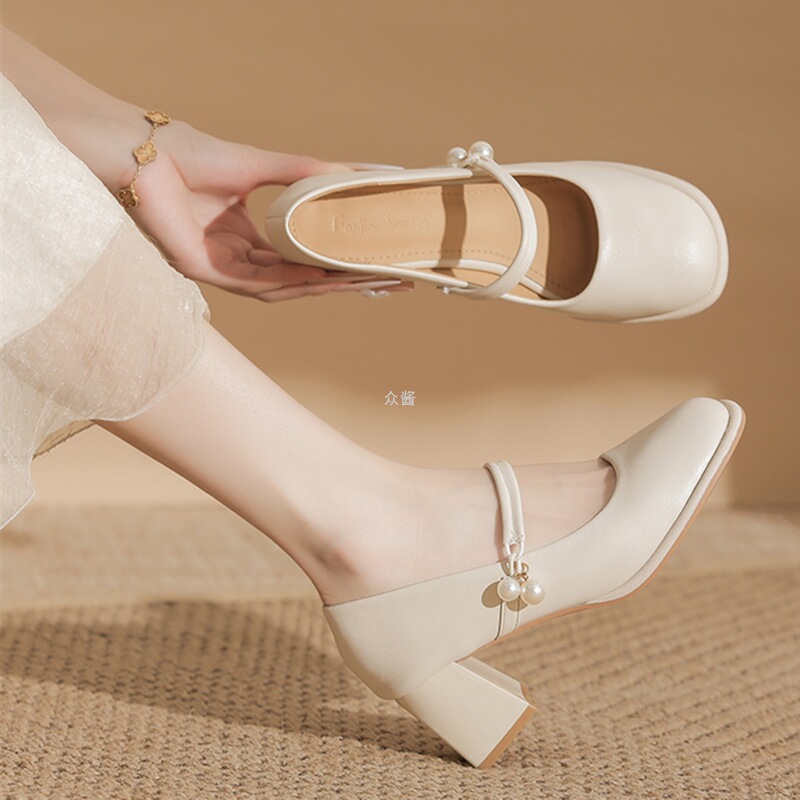 Super soft~ Mary Jane shoes, women's shoes, French-style wedding shoes, white cheongsam shoes, perfect with dresses, evening shoes, high heels, round-toe flats Super soft~ Mary Jane shoes, women's shoes, French-style wedding shoes, white cheongsam shoes, perfect with dresses, evening shoes, high heels, round-toe flats