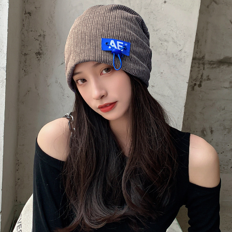 Heap Hat Women's Winter New Internet Popular Ins Japanese Style All-Match Thin Spring and Autumn Trendy Cool Baotou Cold Hat Wool Knitted Hat