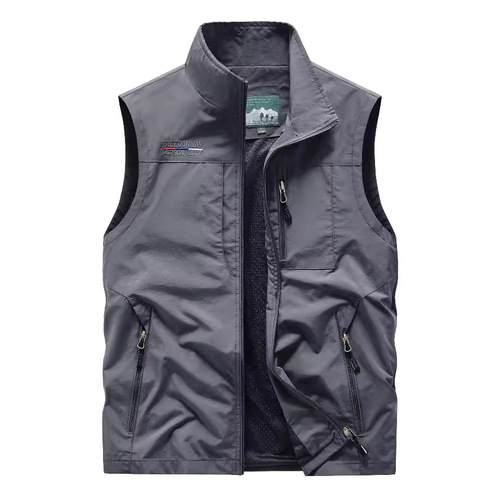 Men's Spring and Autumn Season Multi-Pocket Outdoor Quick-Dry Casual Sports Work Jacket, Loose Large Size Mantle