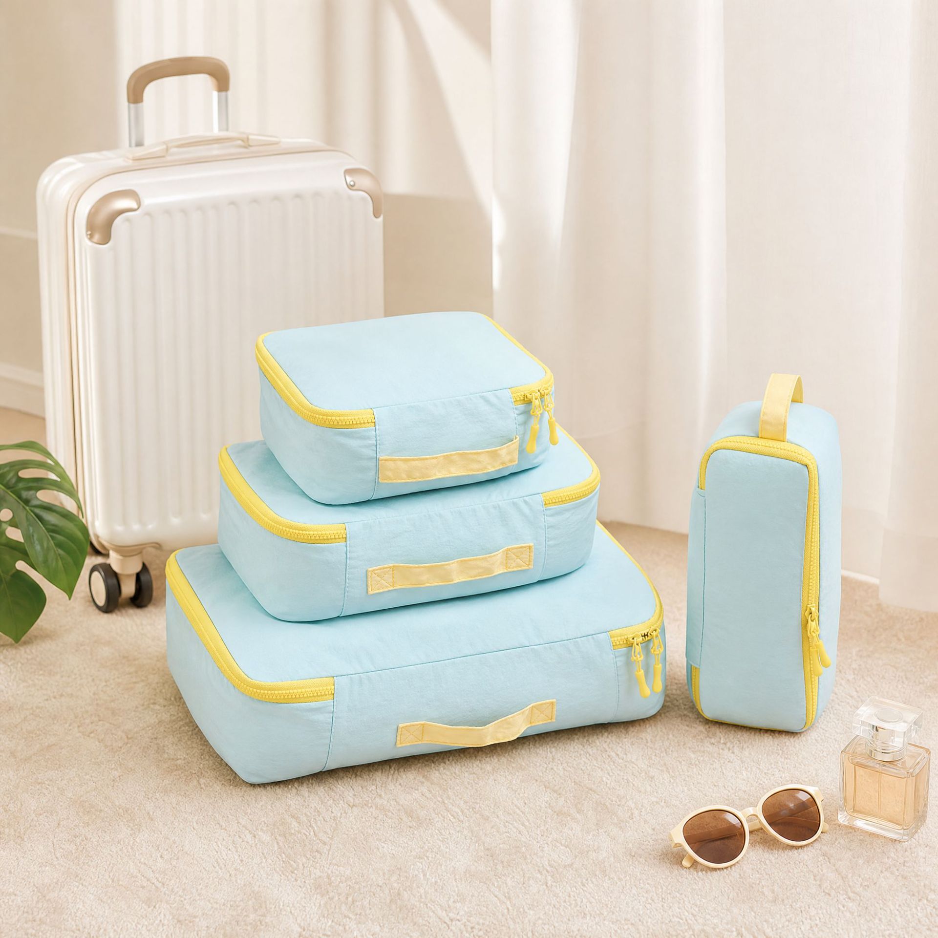 Taslon travel storage bag set, luggage organizer, clothing organizer, portable travel and business trip storage bag