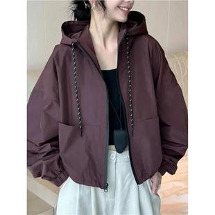 Short Hooded Jacket for Women 2024 Autumn New Casual Loose Fashion Versatile Trendy Jacket Top