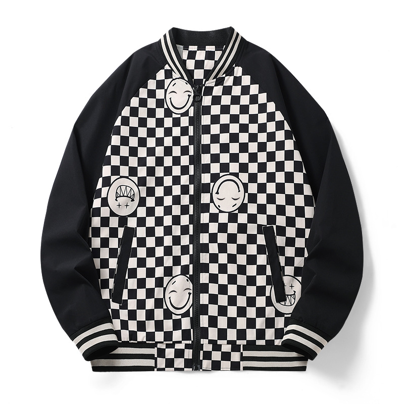 2024 primavera y otoño chaqueta impresa delgada de estilo de hombre cuello de moda chaqueta casual de hombre chaqueta suelta al por mayor