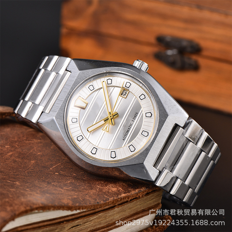 Cross-Border Supply Wholesale Aliexpress Fine Brand Series Fashion Business Steel Band Fully Automatic Men's Watch Dropshipping
