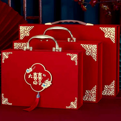 中国式婚約礼金箱レリーフ金彩礼箱お祝い結婚式装飾品婚約現金彩礼結納箱