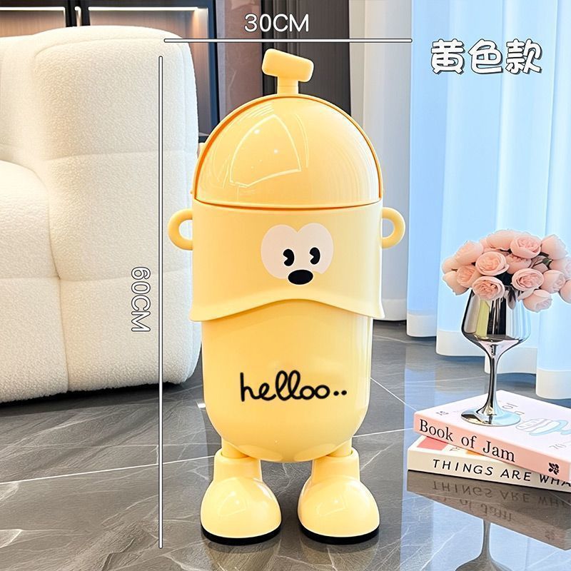 Basura de dibujos animados de gran capacidad lindo basura casera sala de estar cocina dormitorio sin doblarse creativo canasta de papel de alta calidad