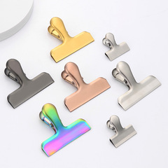 跨境專供不鏽鋼封口夾家用零食袋子票據夾 食品保存防潮夾子批發