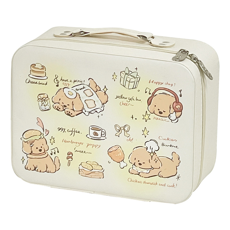 Caja de maquillaje de dibujos animados de alto valor facial y gran capacidad portátil para productos de cuidado de la piel, caja de almacenamiento, maleta, bolsa de maquillaje
