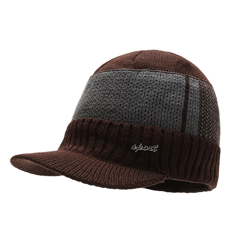 New Autumn and Winter Plush Ear Protection Woolen Hat for Middle-aged and Elderly Men, Father's Knitted Hat for Winter Grandpa, Old Man's Men's Style_voghion.com