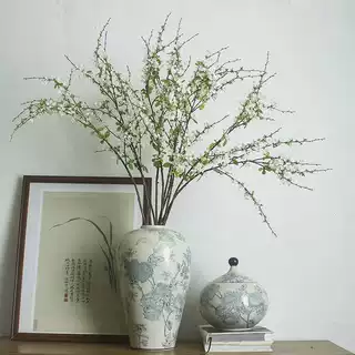 景德镇陶瓷瓶新中式青花瓷花瓶客厅电视柜水培插花复古装饰罐摆件