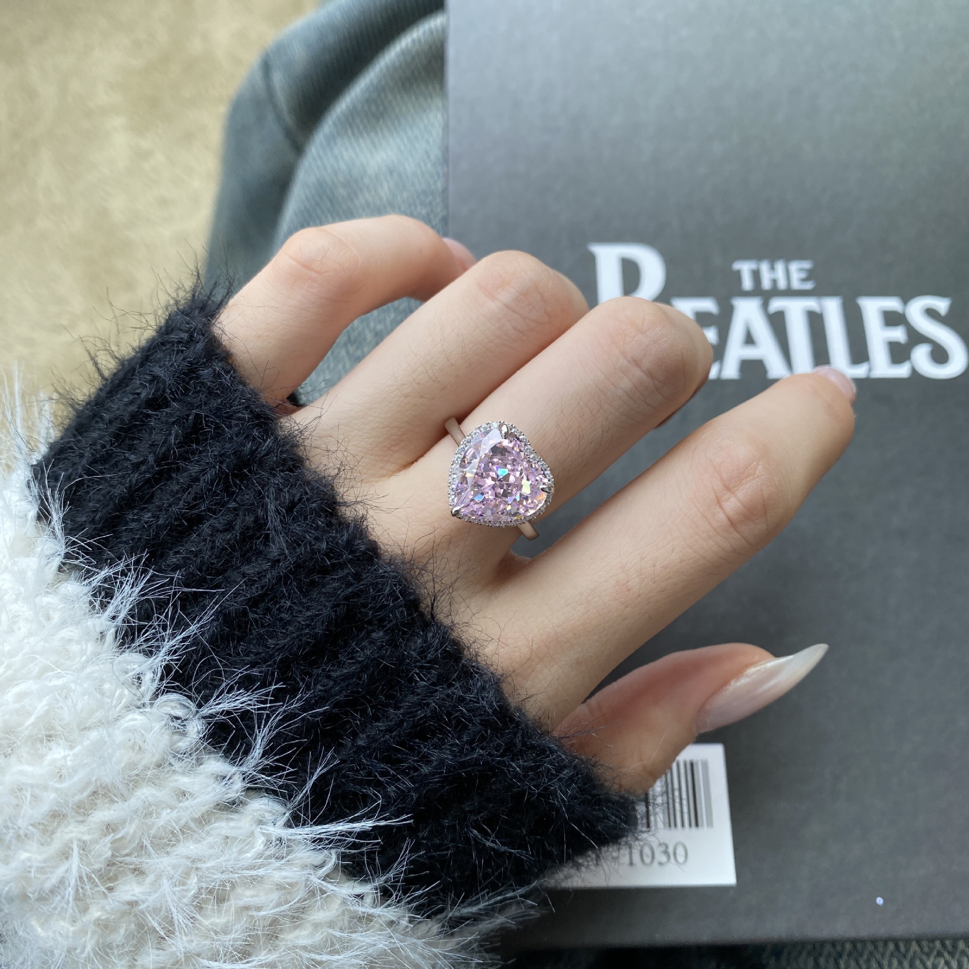 12g Weight Zircon Inlay Material Rings Classification 5, 9 Ring Size 1 Piece Quantity Holiday, Daily Occasion 925 Sterling Silver Material Geometric, Heart Shape Pattern Women's Gender Plating Design Elegant, Lady Style 925 Sterling Silver Zircon Geometric Heart Shape Rings 11