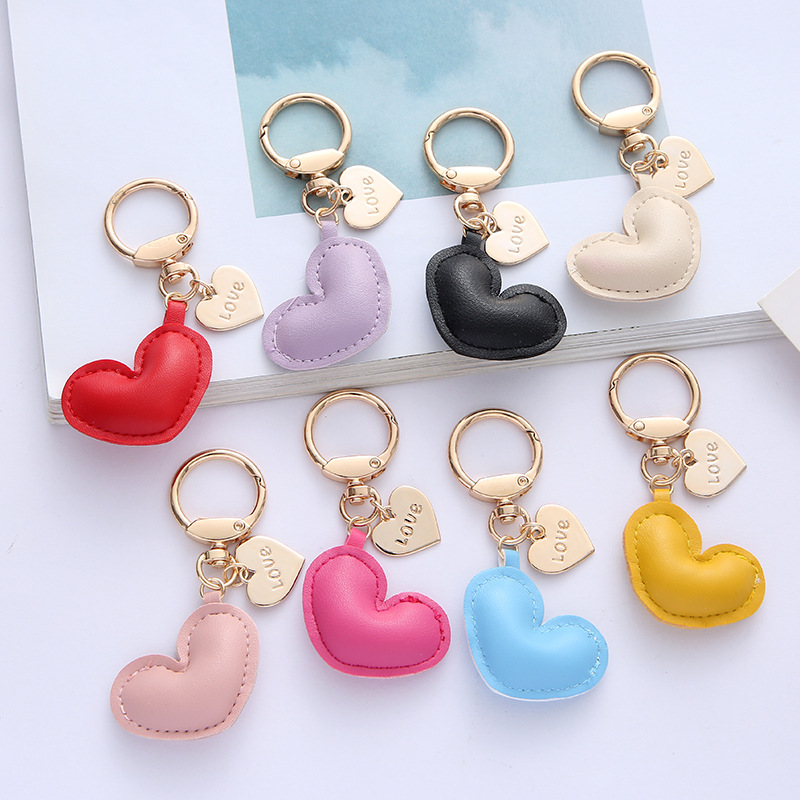 Cute Heart Shape Pu Leather Valentine's Day Unisex Bag Pendant Keychain display picture 1