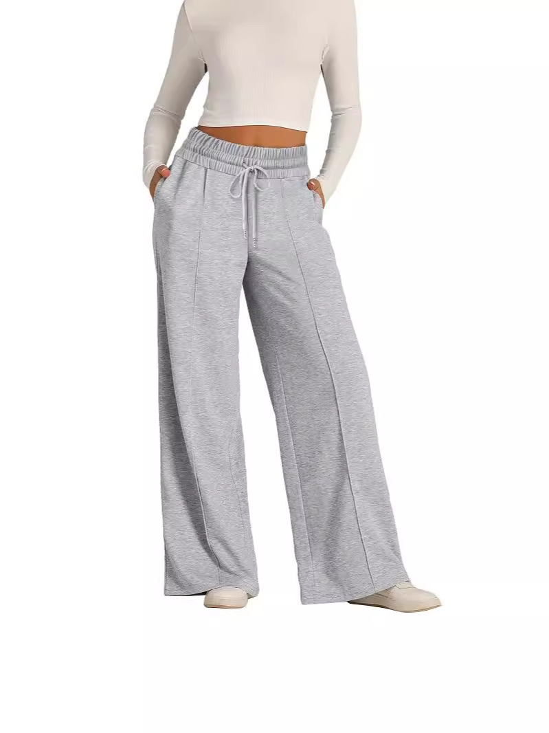 Cross-border Aliexpress Amazon cintura alta piernas anchas pantalones midline Sweatpants casual trooping pantalones deportivos mujeres