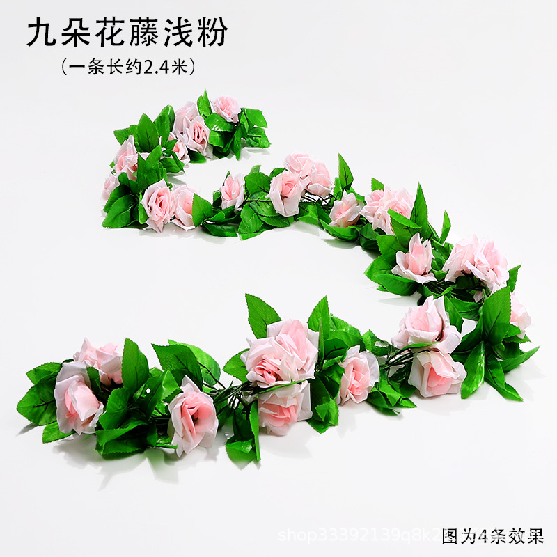 Boda flor artificial Rosa ratán flor artificial cama cabeza flor pared colgante hogar Decoración de la boda vid al por mayor