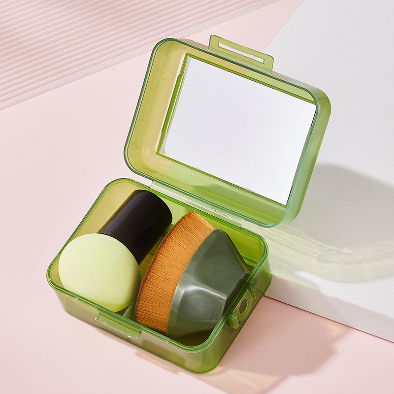 Nuevo conjunto de huevos de belleza con espejo 55 cepillo con cabeza de hongo de gota de base cepillo de huevo de belleza polvo de polvo de maquillaje