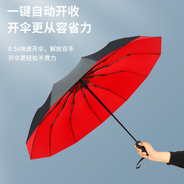 Double-layer automatic windproof umbrella