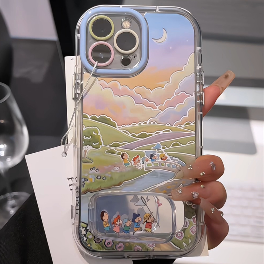 小新春日防卫队适用于苹果promax镜面奶油壳iPhone手机壳华为p可