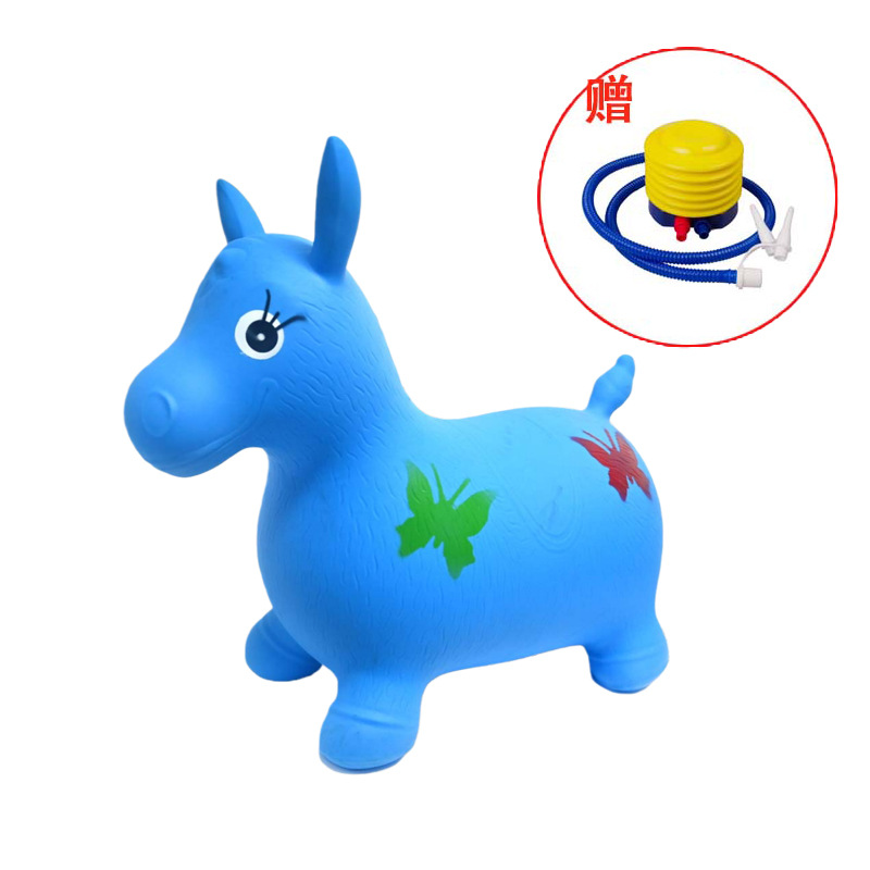 蓝色蝴蝶马（图案随机）+气泵