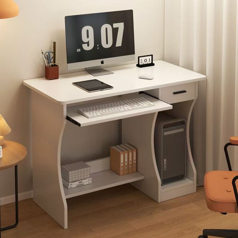 Computer desk, desktop, for home use, bedroom, small apartment, study desk, suitable for rental apartments, with keyboard tray and space for the computer, office desk