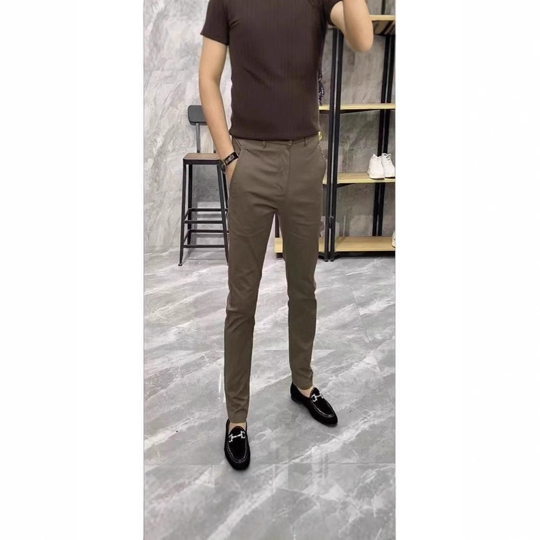 Men's black suit pants, new autumn style, high-end business style, slim-fit straight leg casual pants, trendy and versatile, slim-fit trousers.