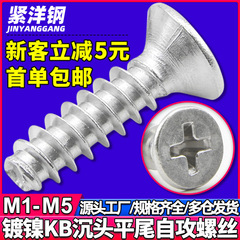 KB鉄ニッケルメッキ十字沈頭平尾タッピングねじケースファン電源平頭タッピングねじM3/M4/M5