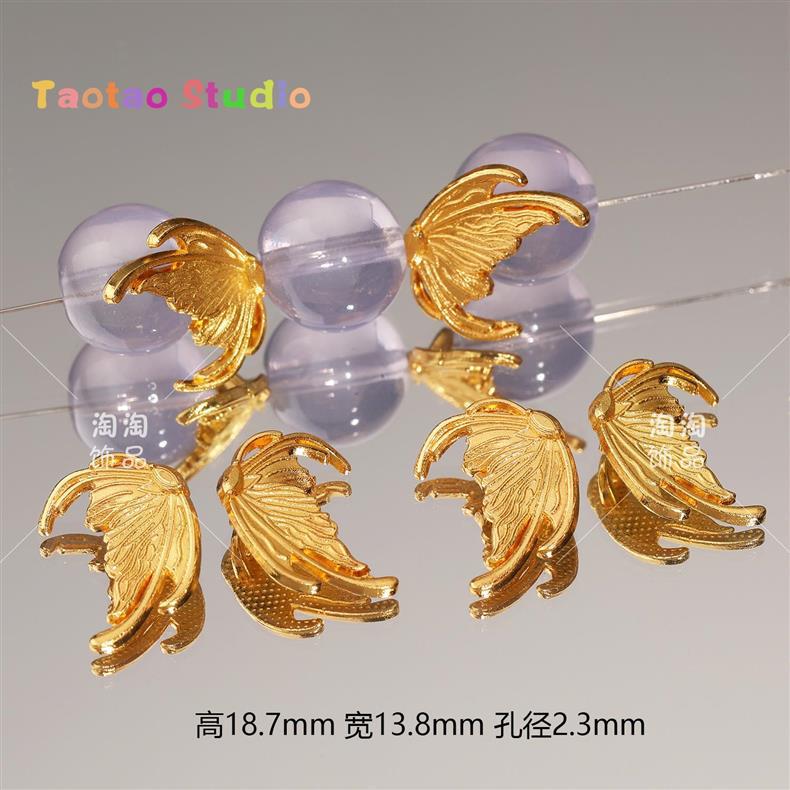 Bright Silver Left and Right Fishtail Wings Spacer Butterfly Spacer Spacer Beads DIY Bracelet Necklace Jewelry Accessories Beading Material