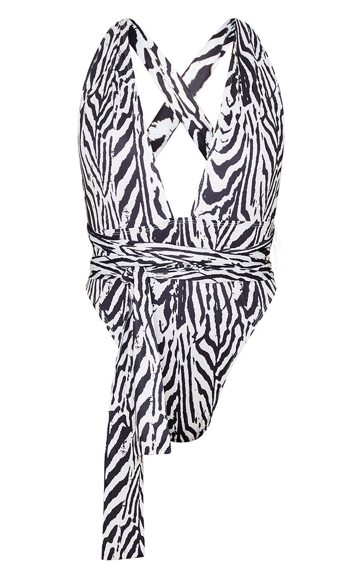 168g Weight Sleeveless Sleeve Length Pullovers Placket Type Polyester Fabric Type Regular Top Length Bodysuit Tops Type 1 Piece Quantity Swimming Pool, Swimming Occasion Breathable Function Skinny Fit Type Zebra Pattern Women'S Gender Printing Design Fashion Style Women's Fashion Zebra Printing 1 Piece One Piece 31