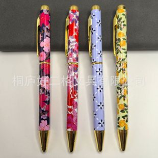Flower Film Pen Customized Business Signature Pen Advertising Ballpoint Pen Gold Accessories Ballpoint Pen High-End Gift Pen