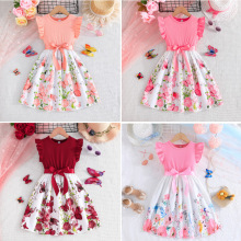 �ļ�Ůͯ�¿����ӡ��ƴ�Ӵ�ɫ��������ľ�����������ȹ+ ����