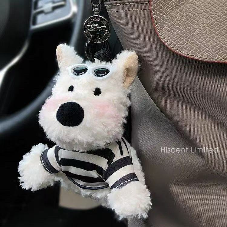 かわいい犬のぬいぐるみバッグペンダント、ウエストハイランド犬の装飾、車内グッズ、ぬいぐるみ、カップルペンダント|undefined