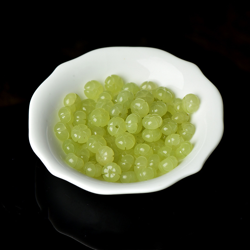 甘青翡翠玉扁南瓜珠散珠玛瑙玉髓隔珠半成品批发diy手链饰品配件|undefined