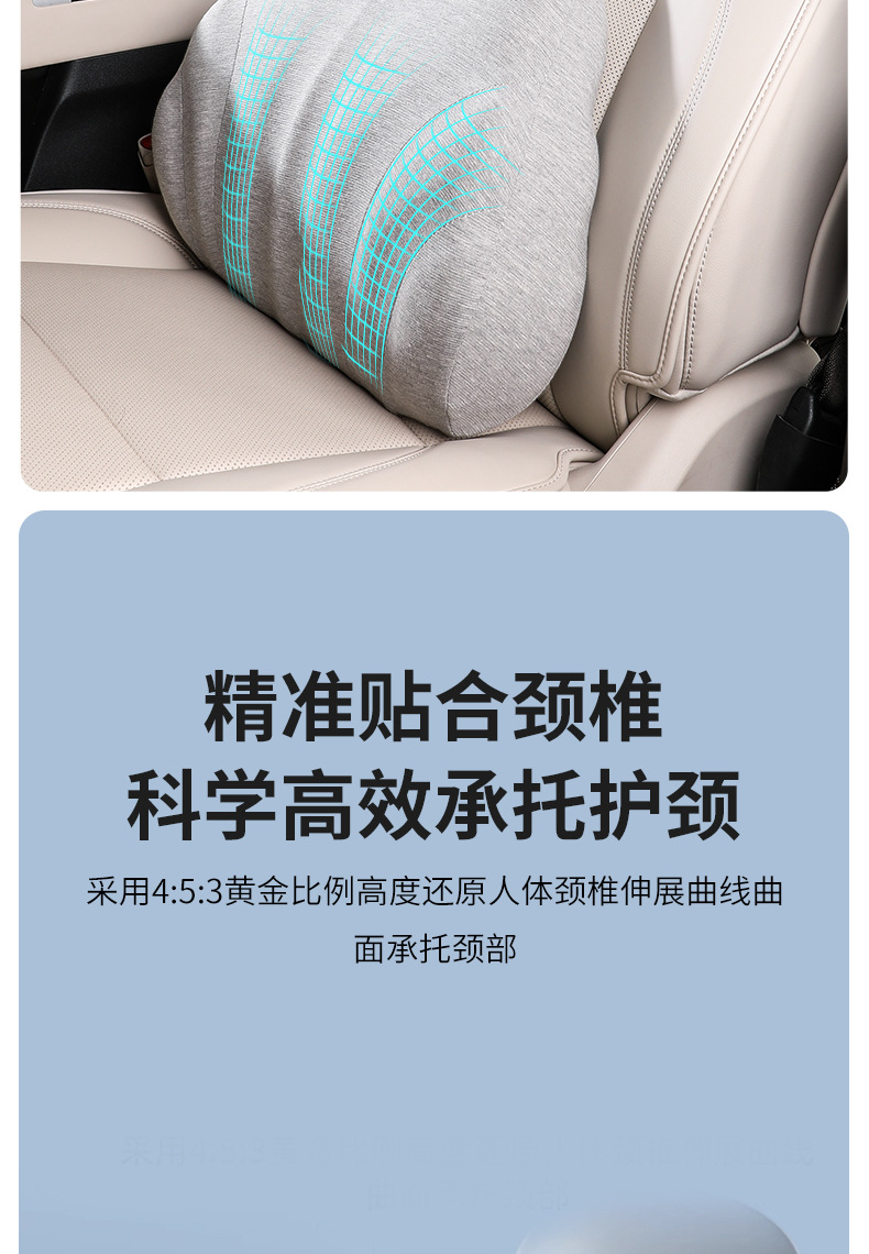 Amazon Creative Car Lumbar Headrest Set, Shell Lumbar Cushion and Backrest Handy Gadget for Driving for a Long Time Without Getting Tired