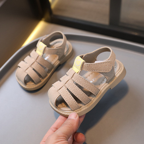一件代发儿童休闲学步鞋夏季新款小童婴儿鞋软底防滑包头女童凉鞋