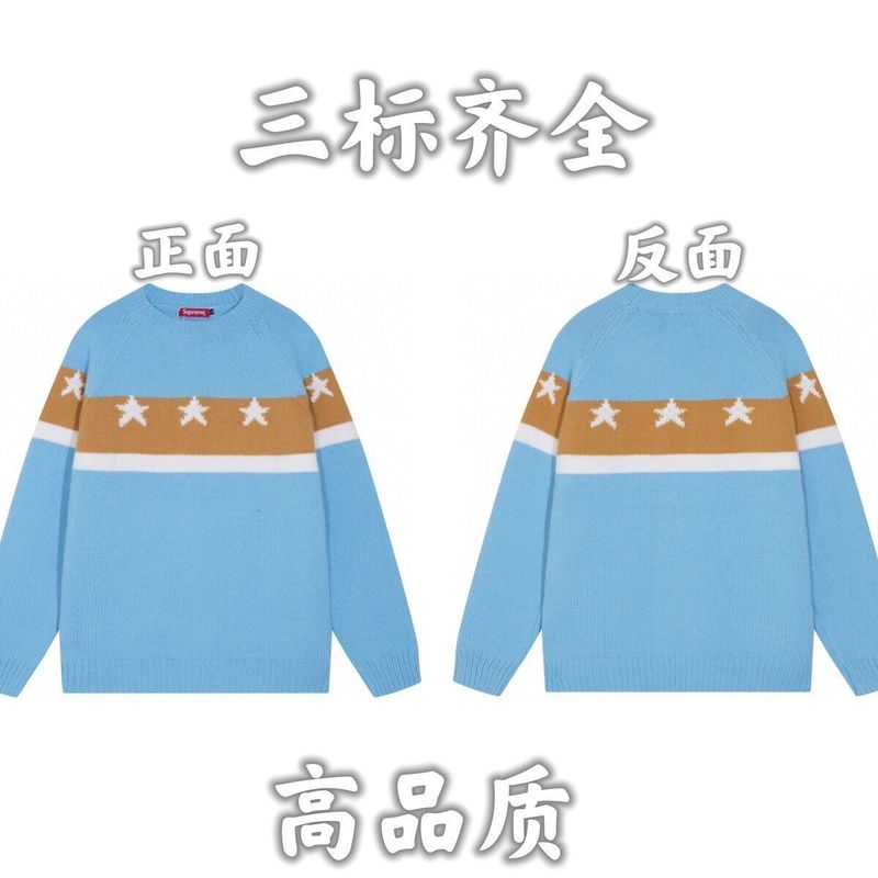 24秋冬新款潮牌字母满身logo圆领针织毛衣男女款宽松休闲上衣|undefined