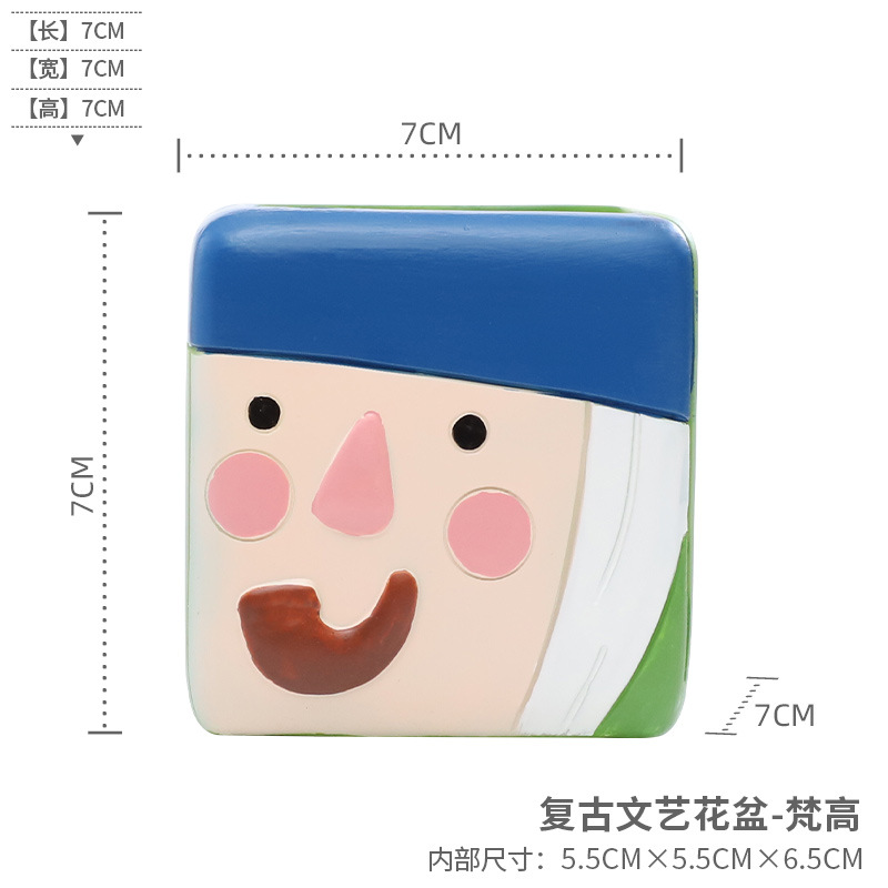 Chậu cây mọng nước hình vua nữ hoàng bài poker resin, chậu mini để bàn, trang trí văn phòng (RG-174)