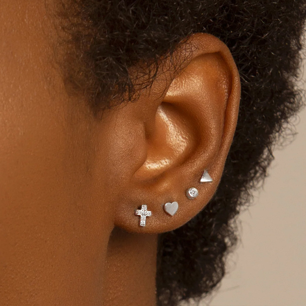 3g Weight Ear Studs Classification 1 Set Quantity Daily Occasion 925 Sterling Silver Material Star, Butterfly Pattern Women's Gender Plating Design Simple Style Style 1 Set 925 Sterling Silver Star Butterfly Ear Studs 58