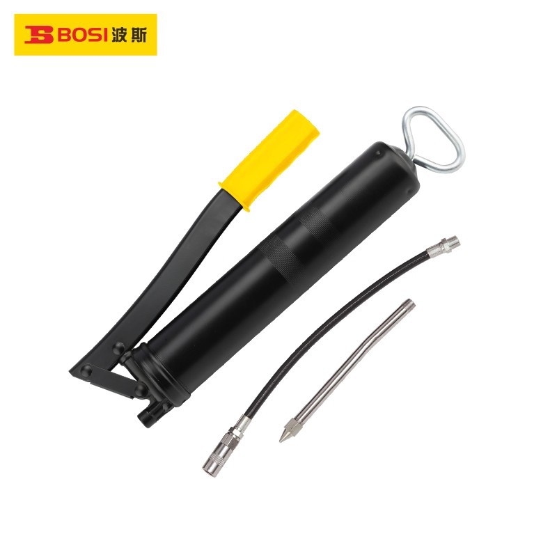 波斯工具 黑金钢黄油枪400g手动带油嘴软管高压不漏油注油器正品