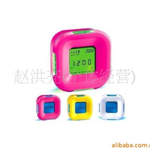 Rotating and sensing colorful four-sided clock Timer Multi-function…